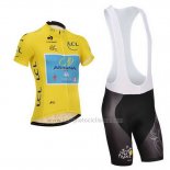 2014 Abbigliamento Ciclismo Astana Lider Giallo Manica Corta e Salopette